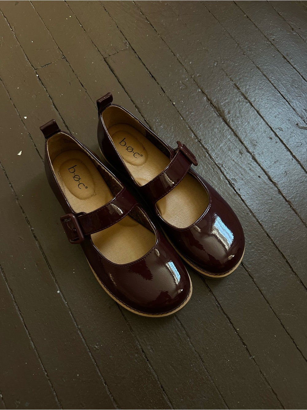 boc Patent Leather Mary Jane Flats in Burgundy